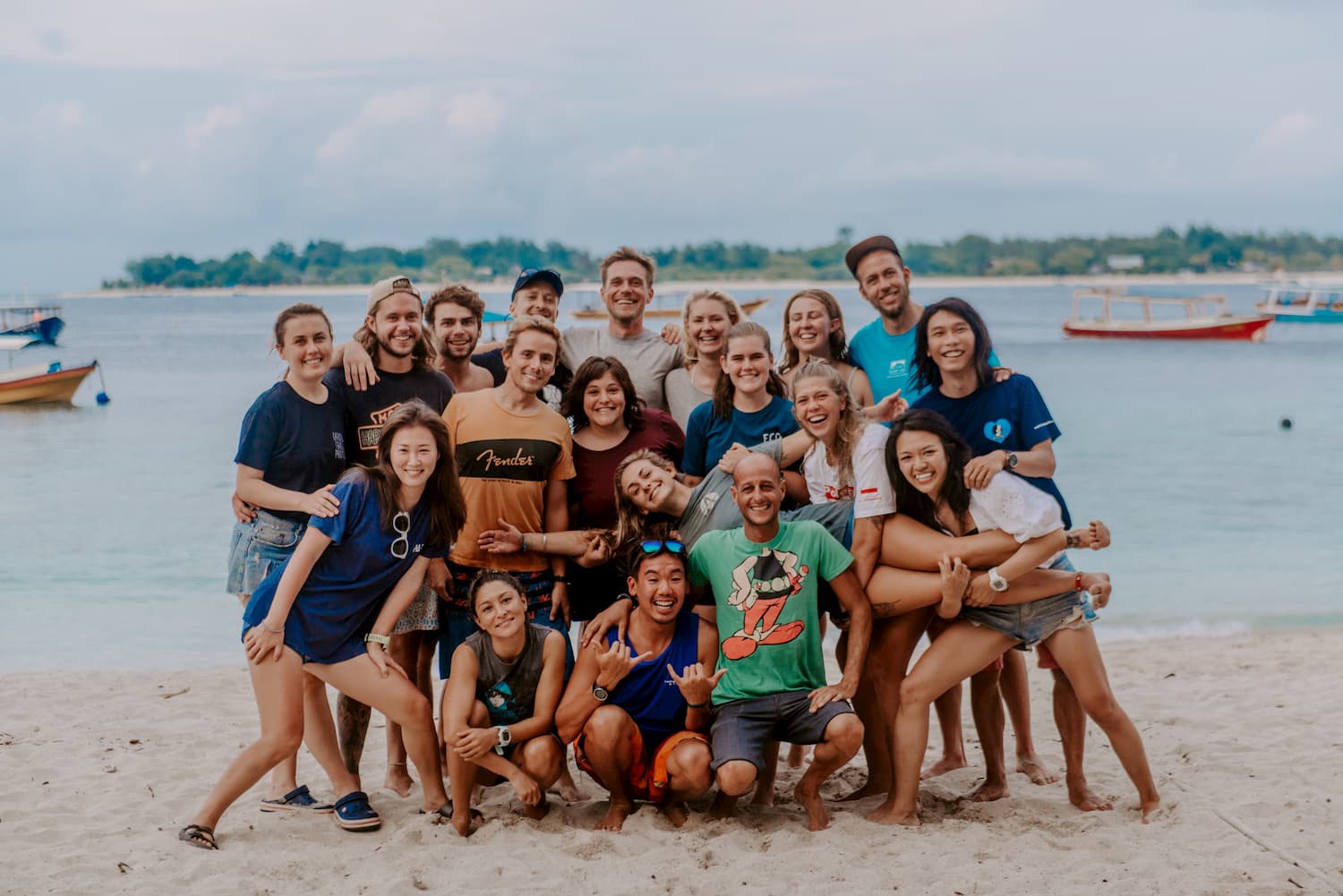 Group of Divemasters and Instructors at Trawangan Dive Centre