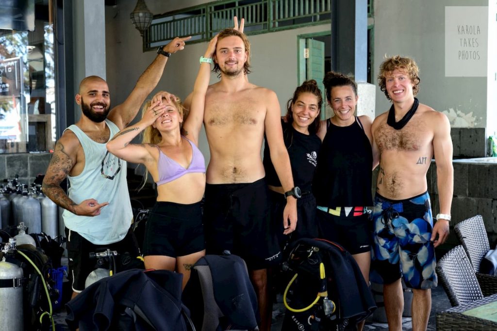 group of divemasters at Trawangan Dive Centre