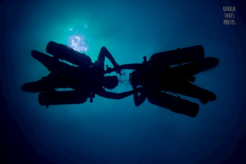 practicing skills during Sidemount Dive